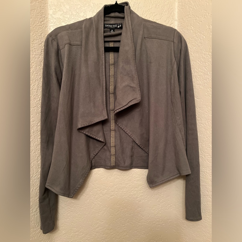 Living Doll Faux Suede Cropped Jacket Size Medium